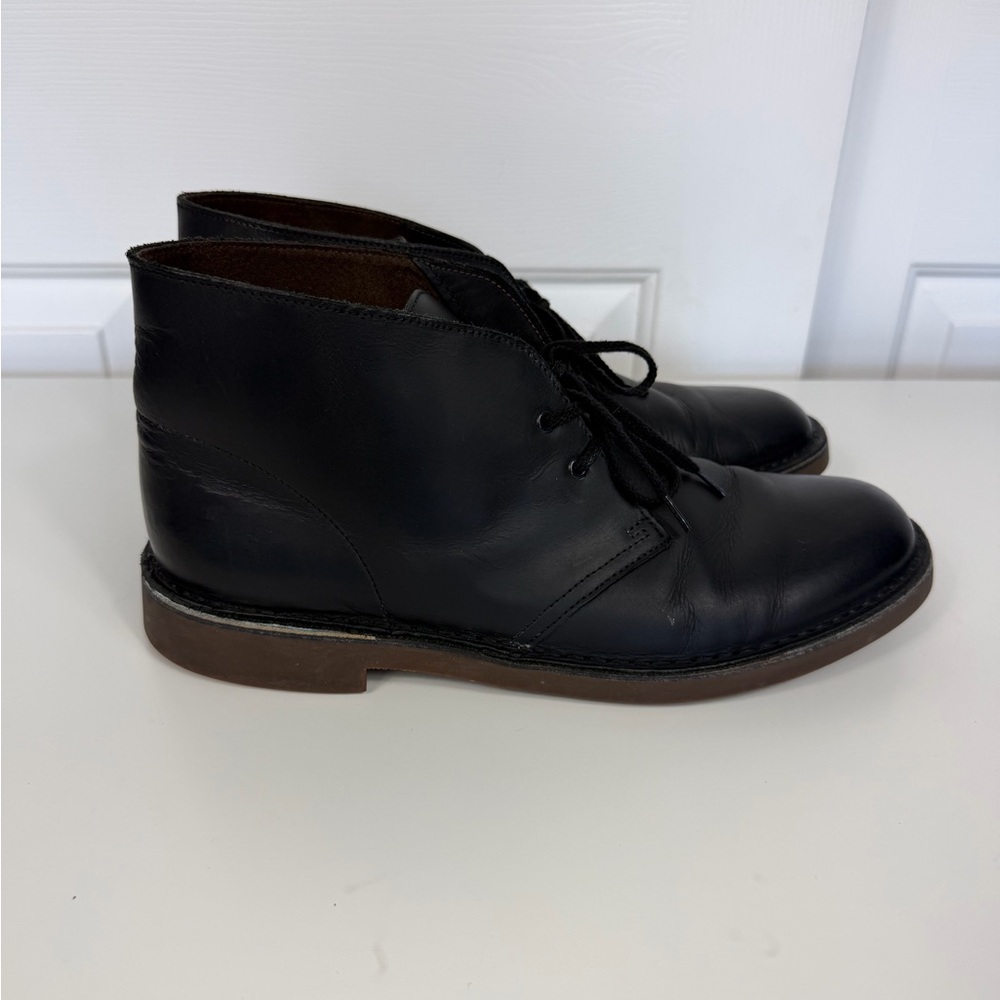 Clarks Men's Bushacre 2 Black Leather Chukka Boots Size 11.5